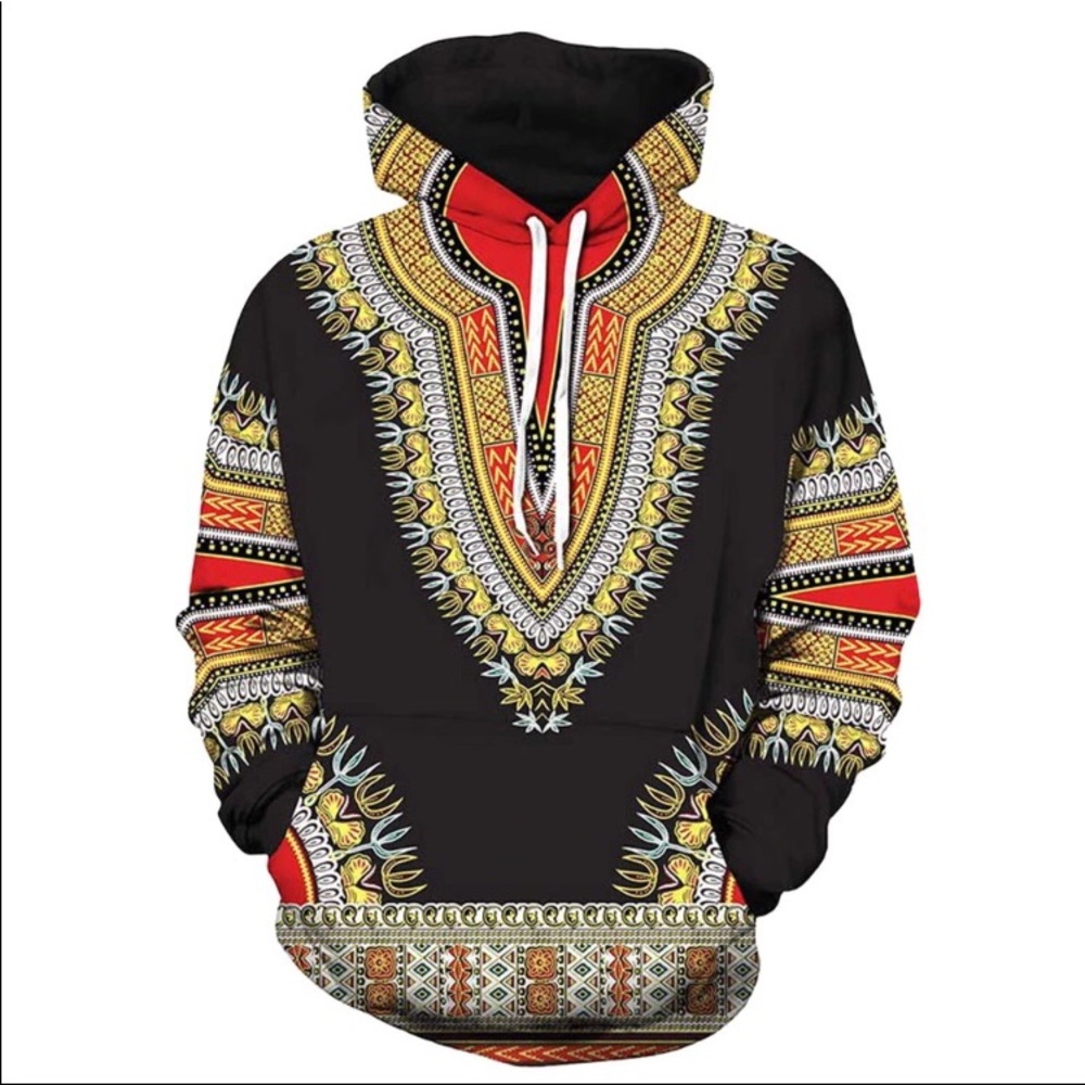African 3D Print Dashiki Hoody Top
